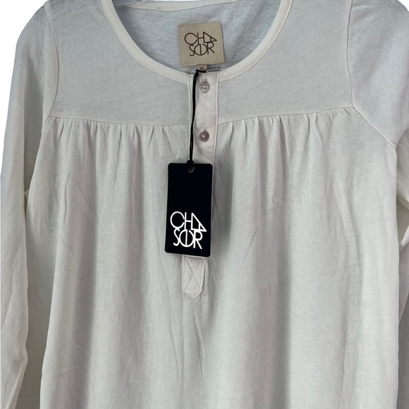 NWT Chaser Ivory Long Sleeve 1/2 Button Down Blouse Size M - Picture 7 of 8